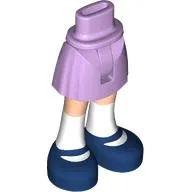 Minidoll Hips and Short Skirt with Light Nougat Legs, White Socks, Dark Blue Shoes Print