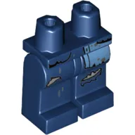 Hips and Dark Blue Legs with Medium Blue Shirt Tail, Rips and Mud Splotches Print