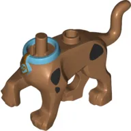 Animal Body Part, Dog Body Great Dane Scooby-Doo Walking with Right Front Leg Raised and Medium Azure Collar Print