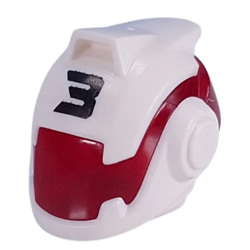 Helmet, Space with Trans-Red Visor, Black '3' print