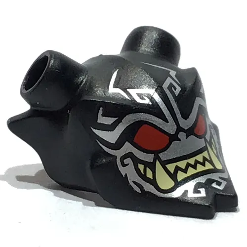 Headwear Accessory Mask Ninjago Oni with Red Eyes, Tan Teeth Print