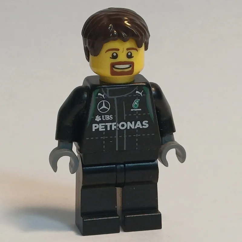 Pit Crew, Black Torso, Black Legs, Dark Brown Hair