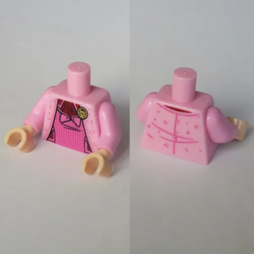 Torso Jacket with Dark Pink Dress Print (Dolores Umbridge), Bright Pink Arms, Light Nougat Hands