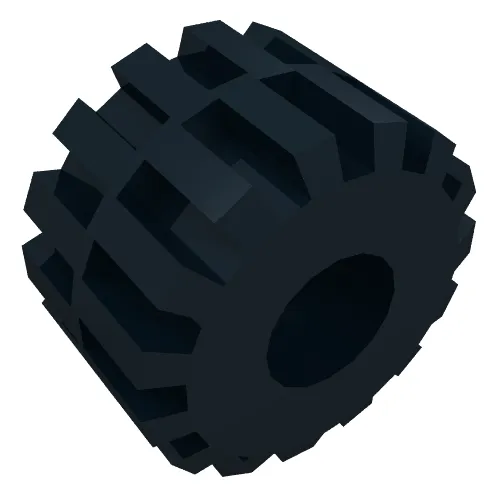 Wheel Full Rubber Flat with Axle hole