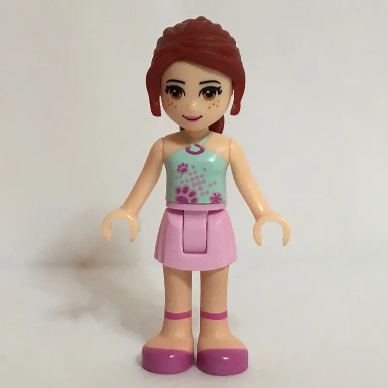 Mia - Light Aqua Top, Bright Pink Skirt