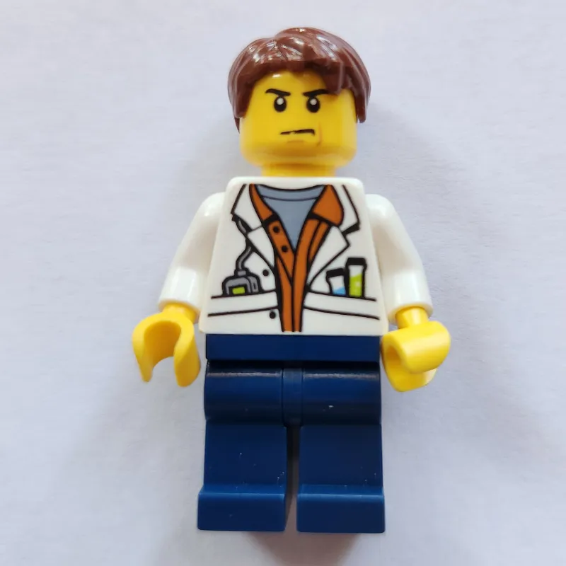 Scientist, Open White Jacket, Dark Blue Legs