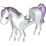 Animal, Horse with 2 x 2 Cutout, Blue Eyes and Face Decoration, Lavender Mane and Tail Print