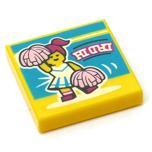 Tile 2 x 2 with Cheerleader Dance print