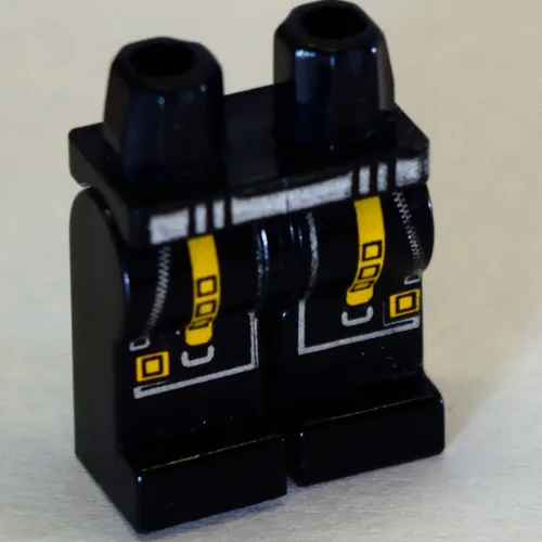 Hips and Black Legs with Silver Zippers and Orange Straps Print