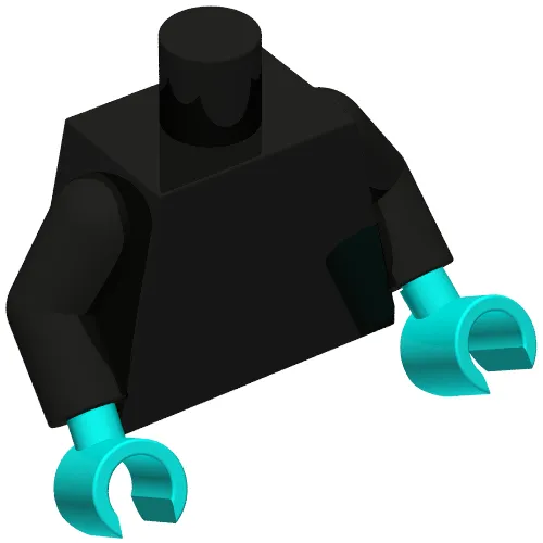 Torso Jacket, White Shirt, Coral Tie with Lavender Bone, Glitter print, Black Arms, Dark Turquoise Hands