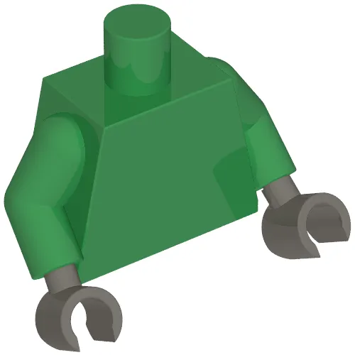 Torso, Green Arms, Dark Bluish Gray Hands [Plain]