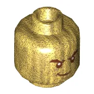 Minifig Head Lloyd, Bushy Eyebrows, White Pupils, Smirk Print