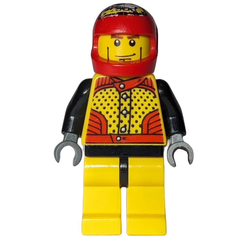 Race Driver, Yellow Torso, Yellow Legs, Red Helmet