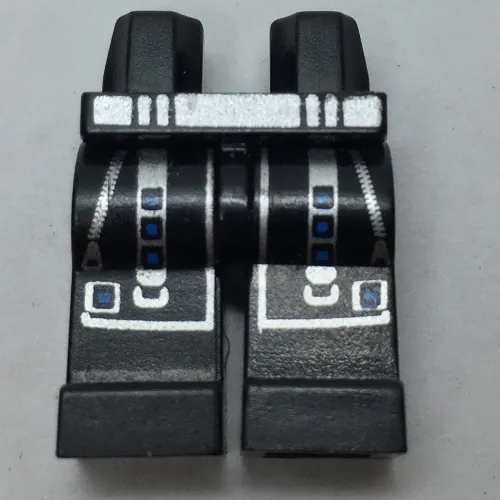 Hips and Black Legs with Zippers and Blue on Straps Print