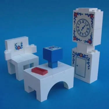 Grandfather Clock, Chair and Table