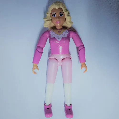 Belville Figure Articulated Elbows, Female, Light Yellow Hair, Dark Pink Top with Long Sleeves Print (Queen Rose)