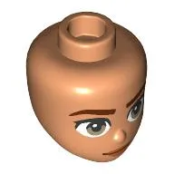 Minidoll Head Dark Red Eyebrows, Nougat Eyes, Medium Nougat Lips