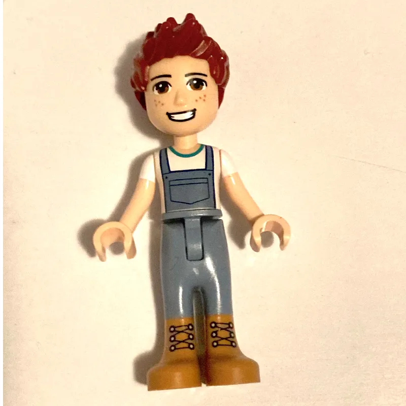 Daniel - White Shirt, Sand Blue Overall