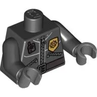 Torso Leather Jacket, Gold Police Badge, Radio, Belt Print, Black Arms, Dark Bluish Gray Hands