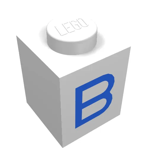 Brick 1 x 1 with Blue B Print