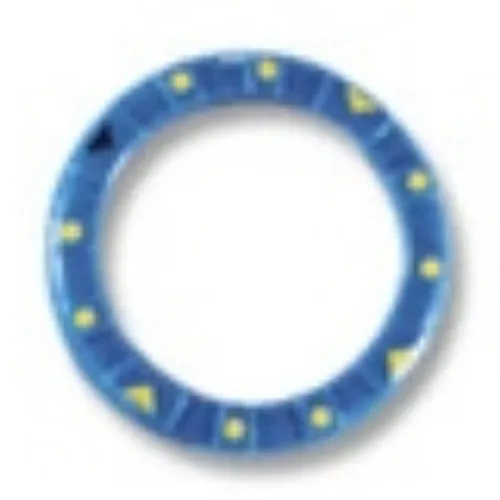 Watch, Bezel Round, Smooth, Thick, Small with Black Triangle, Yellow Triangles and Dots print