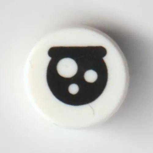 Tile Round 1 x 1 with Eye, Eyebrow, White Circles print