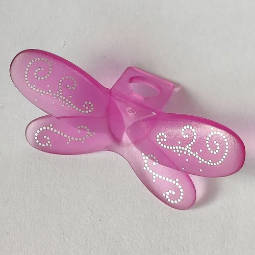 Minifig Neckwear Wings Fairy with Silver Patterns Print