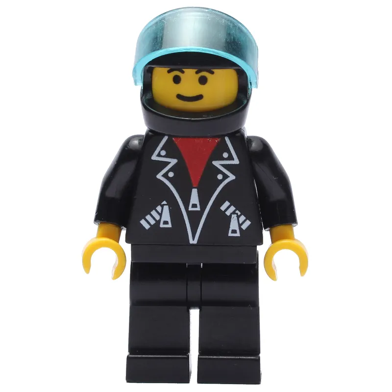 Black Jacket, Black Legs, Black Helmet