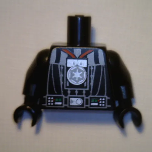 Torso Darth Vader Suit Imperial Logo Medal Print, Black Arms and Hands