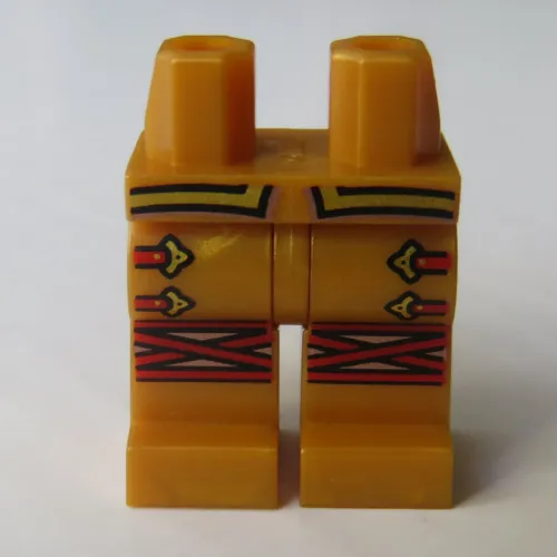 Hips and Pearl Gold Legs with Red Straps and Knee Caps