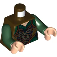 Torso Tank Top over Dark Green Shirt Print, Dark Green Arms, Light Nougat Hands