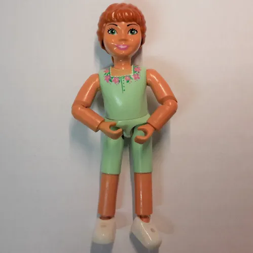 Belville Figure Articulated Elbows, Child, Female, Dark Orange Hair, Light Green Shirt and Short Pants Print (Princess Flora)