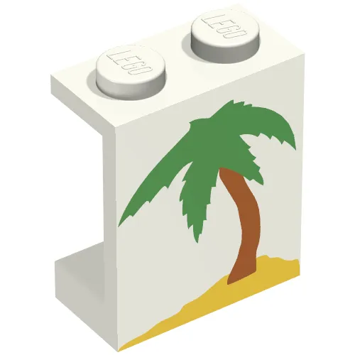 Panel 1 x 2 x 2 with Palm Tree Print