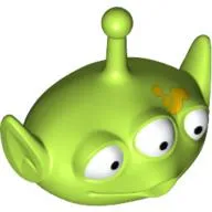 Minifig Head Special, Alien with Antenna and Three Eyes, Yellow Spill on Forehead Print (Toy Story Alien)