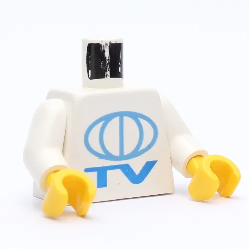 Torso TV Globe Big Print, White Arms, Yellow Hands