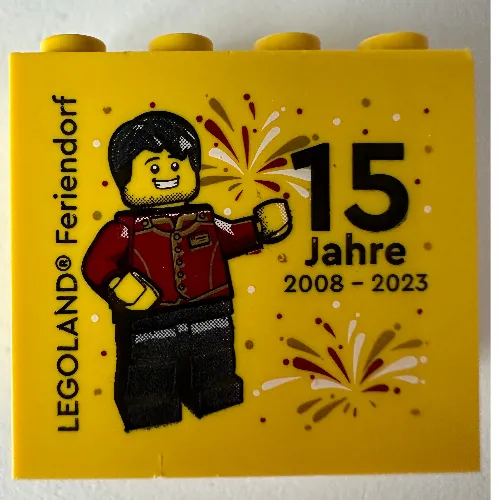 Brick 2 x 4 x 3 with 'LEGOLAND Feriendorf 15 Jahre 2008 - 2023' print