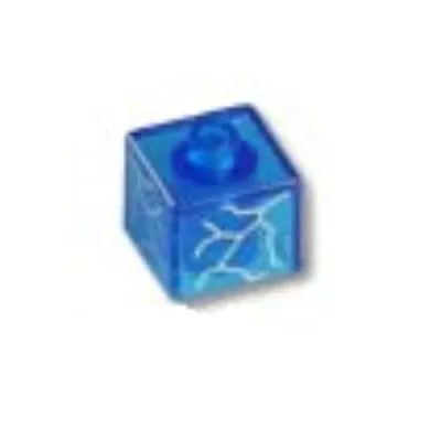 Pen Bead, Square with Lightning Print