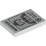 Tile 2 x 3 with Wanted Poster with 'WANTED' and '604-16' Print