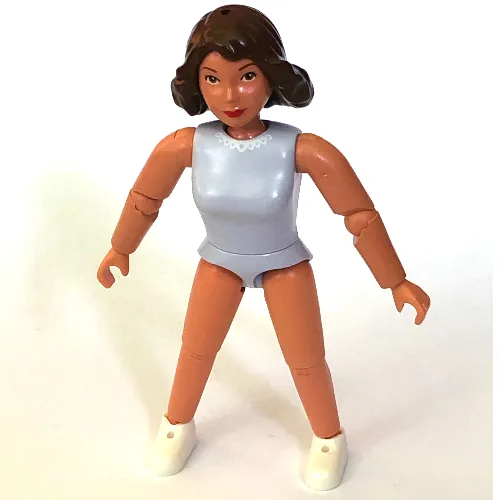 Belville Figure Articulated Elbows, Female, Brown Hair, Light Violet Torso with Lace Collar Print