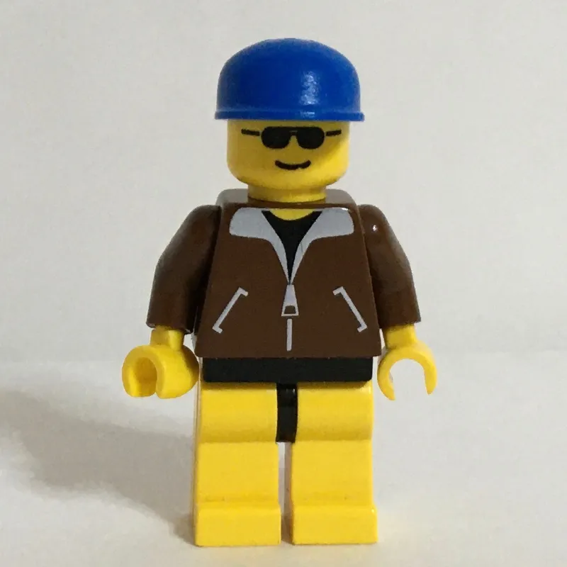 Man - Brown Jacket, Yellow Legs, Blue Cap