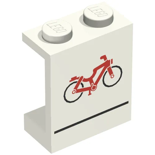 Panel 1 x 2 x 2 with Red Bicycle Print [6699]