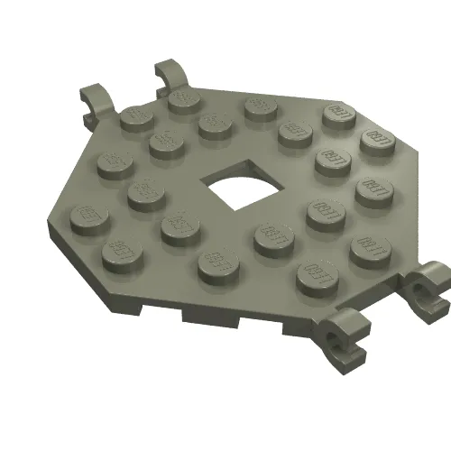 Plate Special 6 x 6 Octagonal with Square Hole and 4 Clips (Boat Mast Platform)