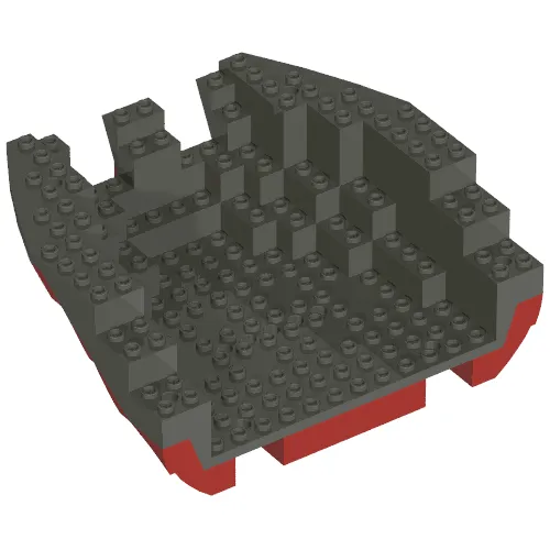 Boat Hull Section, Large Stern 14 x 16 x 5 1/3 with Dark Gray Top [Complete Assembly]