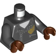 Torso Jacket, Zipper, Police Badge, White Shirt Print, Black Arms, Reddish Brown Hands