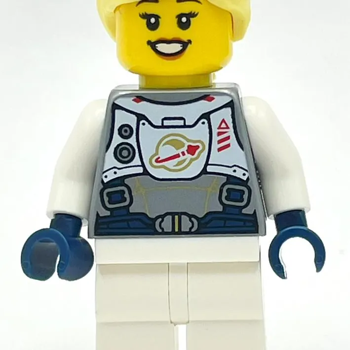 Astronaut, Female, Flat Silver Torso, White Legs, Bright Light Yellow Hair