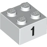Brick 2 x 2 with Black "1" Print