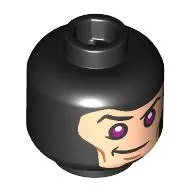 Minifig Head Gambit, Light Nougat Dace, Purple Eyes, Smirk, Raised Eyebrow/Angry Frown