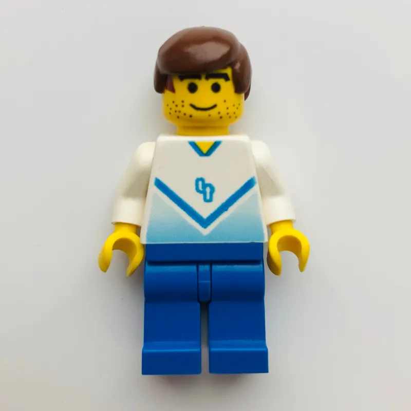 Soccer Player White Torso, Blue Legs, #4