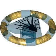 Ring with Centre Triangle with Gold Bands and Squid Print [Atlantis Key]