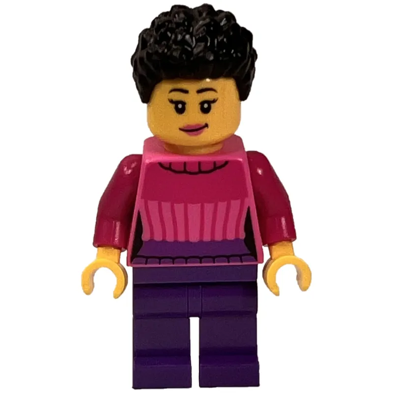 Woman, Dark Pink Sweater, Dark Purple Legs